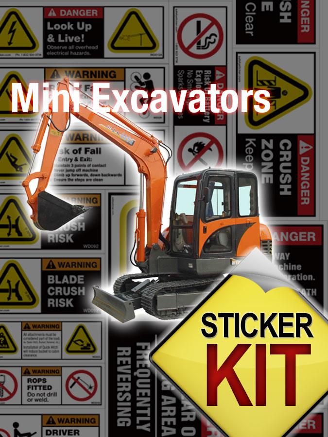 VOLVO EC15B Mini / Micro Digger Sticker / Decal Kit . Safety Stickers  Included